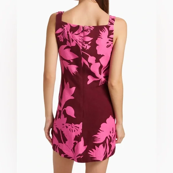 🌺 NWT Hemant & Nandita Resort 2025 Floral Linen Tropical Mini Shift Dress Small - Picture 4 of 5